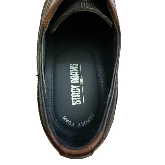 Men's 7.5M Stacy Adams Joss Wingtip Oxford Dress Shoes Modern Cognac 25539-221 - Picture 5 of 16